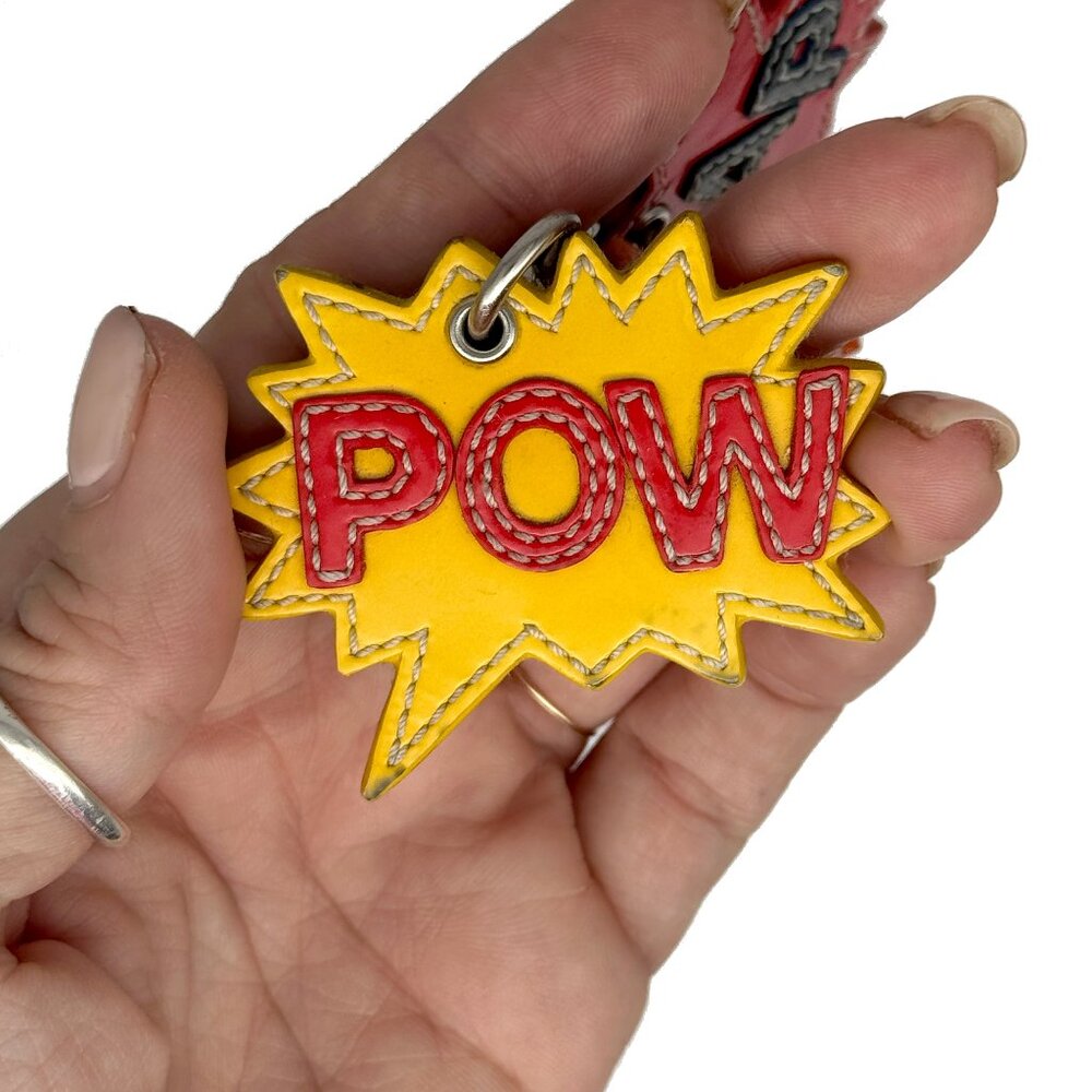 **Rare** COACH Comic Book Action Sounds Leather Keychain Bag Charm EUC - Picture 2 of 10